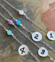White Opal Bracelet, Minimalist Bracelet, Tiny Opal Bracelet, Blue Opal Bracelet, Opal Bracelet in Sterling Silver, Beaded Opal Bracelet