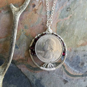 Sterling Silver Garnet Necklace,Garnet Tree of Life Necklace with .925 Sterling Silver Chain, January Birthstone Tree of Life, Gifts for Her