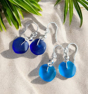 Hand Crafted Cobalt Blue Beach Glass Jewelry in sterling silver, Pacific Blue Sea Glass  Earrings, Sea Glass Earrings, Beach Glass Jewelry