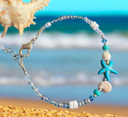 Starfish Charm Bracelet, Beach theme Bracelets, Starfish Charm beaded Bracelet, Summer Beach Jewelry, Beach Boho Bracelet