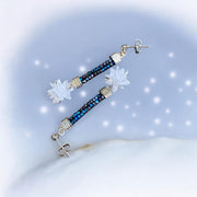 Snowflake Ball Earrings, Snowflake  Earrings, Glittering Swarovski Earrings, Statement Earrings, Fancy Party Earrings, Holiday Earrings