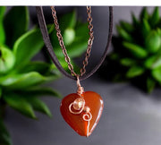 Wire Wrapped Carnelian Necklace in Copper Orange Carnelian Gemstone Necklace Carnelian Pendant Necklace, Carnelian Jewelry, Healing gemstone